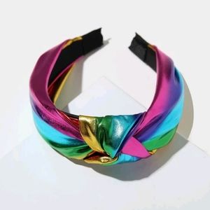 Multicolored shiny knot style headbands